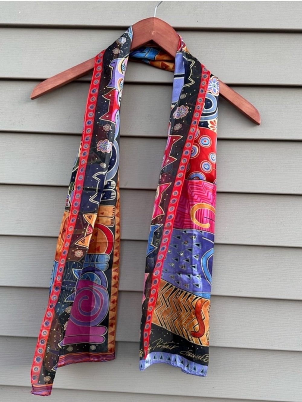 100% silk Laurel Burch CAT scarf